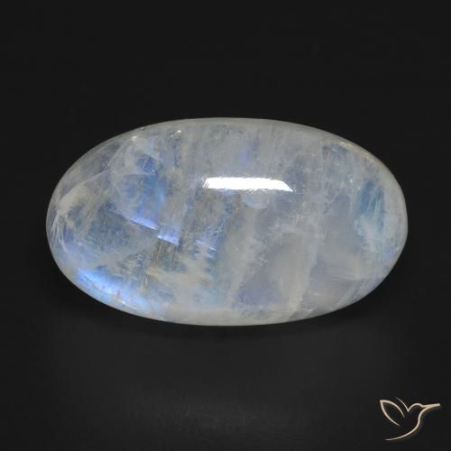 16.25ct 天然 蓝白色 彩虹月长石, 椭圆形, 透明