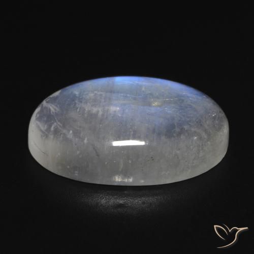 11.13ct 天然 蓝白色 彩虹月长石, 椭圆形, 透明