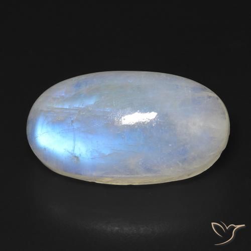 13.19ct 天然 蓝白色 彩虹月长石, 椭圆形, 透明
