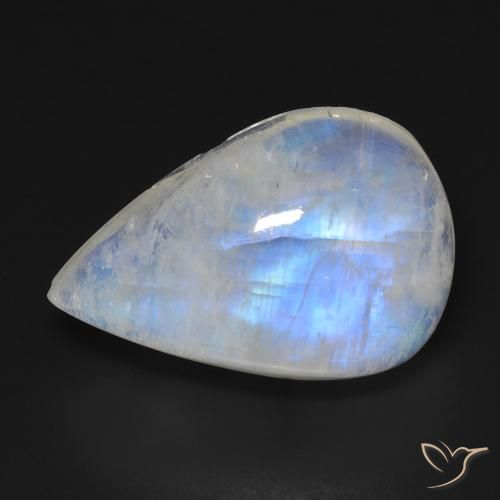 16.35ct 天然 蓝白色 彩虹月长石, 梨形, 透明