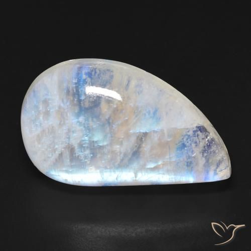 18.42ct 天然 蓝白色 彩虹月长石, 花式切割, 透明