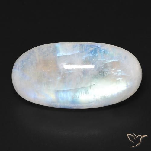 11.77ct 天然 蓝白色 彩虹月长石, 椭圆形, 透明