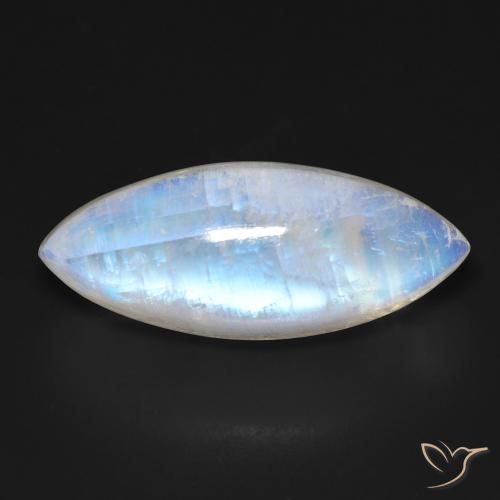 18.46ct 天然 蓝白色 彩虹月长石, 榄尖形, 透明