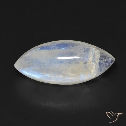 6.63ct 天然 蓝白色 彩虹月长石, 榄尖形, 透明