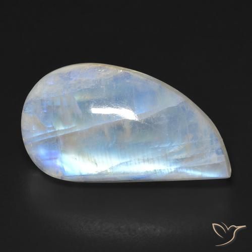 12.96ct 天然 蓝白色 彩虹月长石, 花式切割, 透明