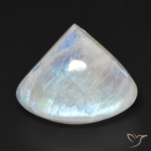 21.35ct 天然 蓝白色 彩虹月长石, 梨形, 透明