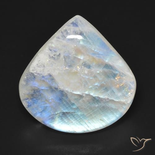 16.66ct 天然 蓝白色 彩虹月长石, 梨形, 透明