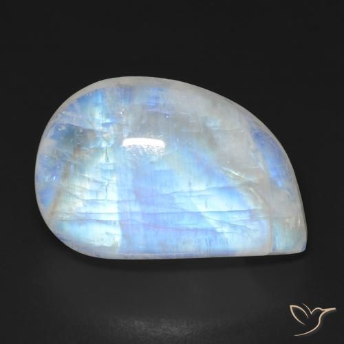 18.29ct 天然 蓝白色 彩虹月长石, 花式切割, 透明