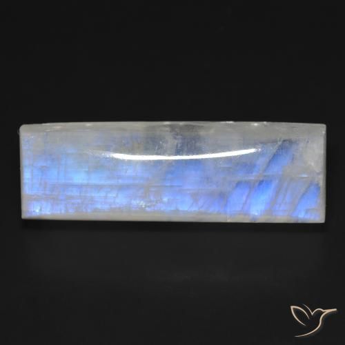 32.48ct 天然 蓝白色 彩虹月长石, 狭长方形, 透明