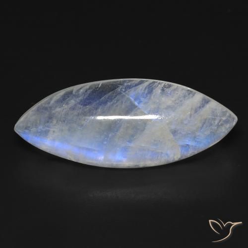 15.56ct 天然 蓝白色 彩虹月长石, 榄尖形, 透明