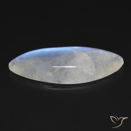 15.56克拉天然彩虹月长石，榄尖形，透明