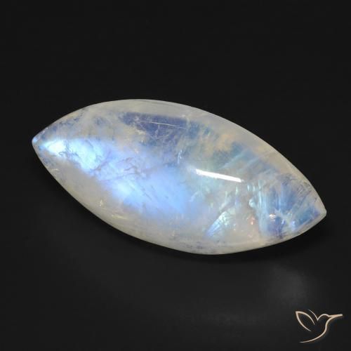 17.99克拉天然彩虹月长石，榄尖形，透明