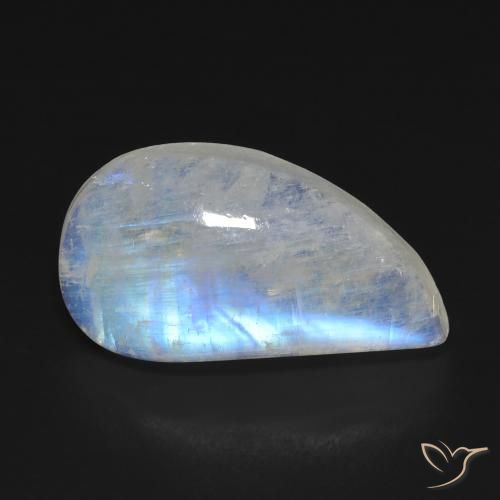 11.64ct 天然 蓝白色 彩虹月长石, 花式切割, 透明