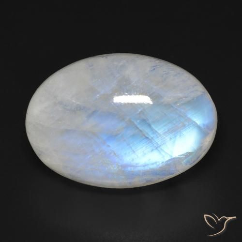 20.54ct 天然 蓝白色 彩虹月长石, 椭圆形, 透明