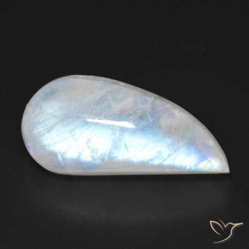 13.85ct 天然 蓝白色 彩虹月长石, 花式切割, 透明