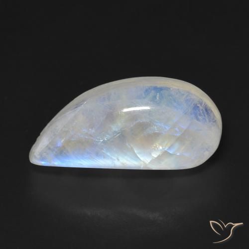 9.04ct 天然 蓝白色 彩虹月长石, 花式切割, 透明