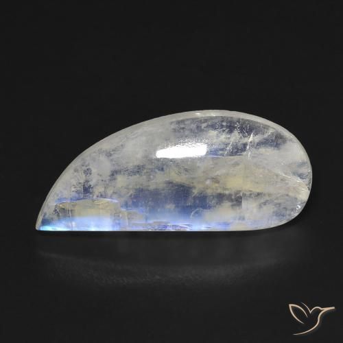 7.16ct 天然 蓝白色 彩虹月长石, 花式切割, 透明