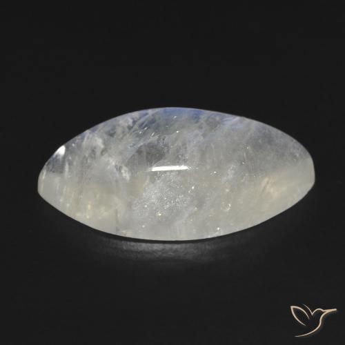 10.53克拉天然彩虹月长石，榄尖形，透明