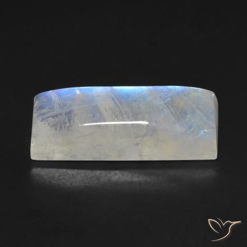 11.09克拉天然彩虹月长石，狭长方形，透明