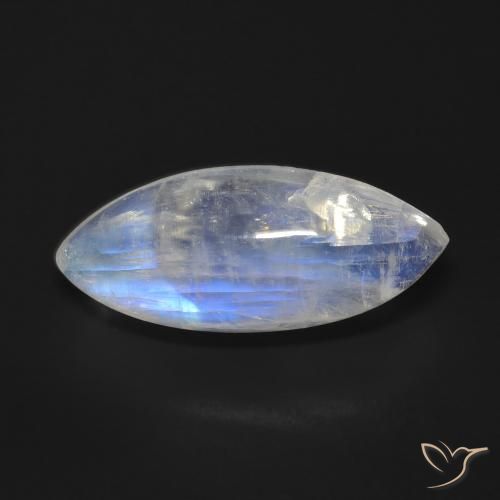 9.27ct 天然 蓝白色 彩虹月长石, 榄尖形, 透明