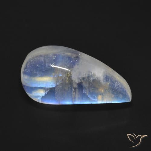 10.59ct 天然 蓝白色 彩虹月长石, 花式切割, 透明