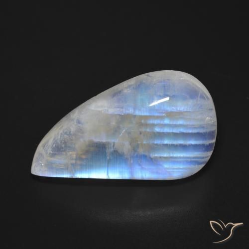 22.52ct 天然 蓝白色 彩虹月长石, 花式切割, 透明