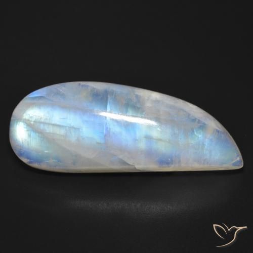 25.87ct 天然 蓝白色 彩虹月长石, 花式切割, 透明