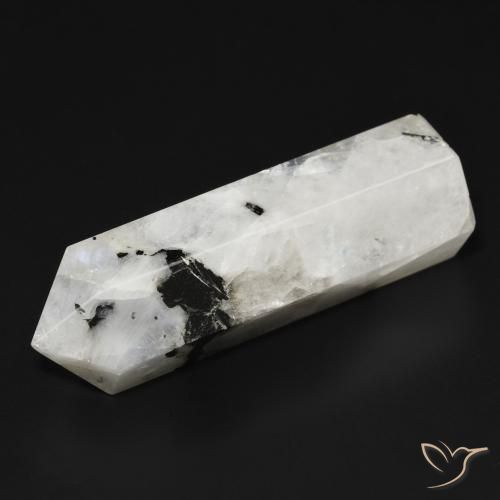 43.87ct 天然 白配黑 彩虹月长石, 花式切割, 不透明