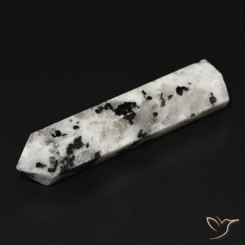 34.49ct 天然 白配黑 彩虹月长石, 花式切割, 不透明