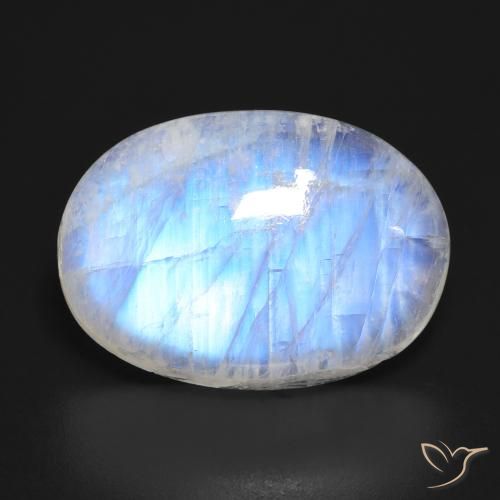 23.16ct 天然 蓝白色 彩虹月长石, 椭圆形, 半透明