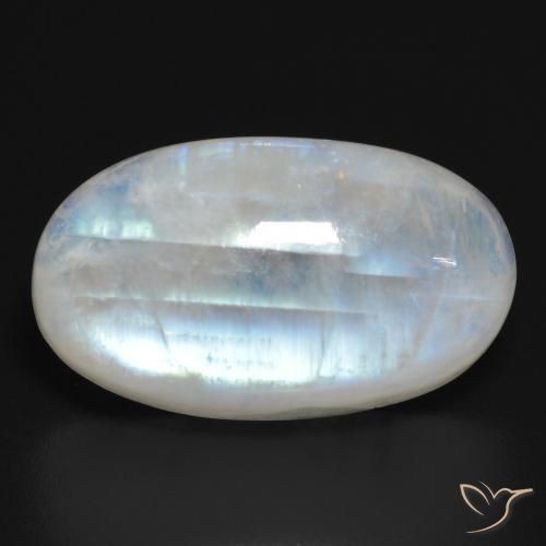 21.15ct 天然 蓝白色 彩虹月长石, 椭圆形, 半透明