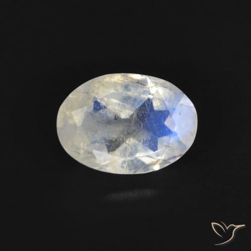 0.77ct 天然 蓝白色 彩虹月长石, 椭圆形, 透明