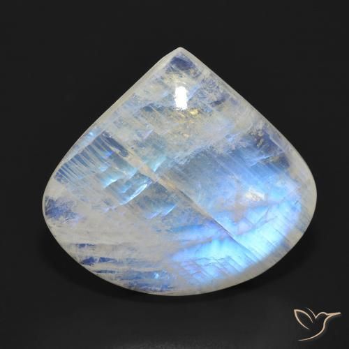 16.70ct 天然 蓝白色 彩虹月长石, 梨形, 半透明