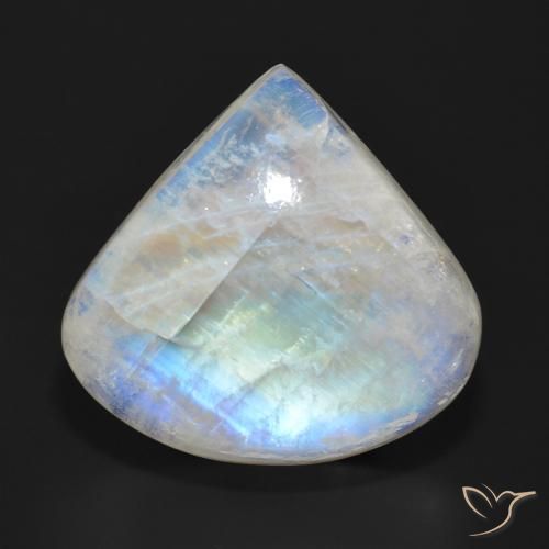 26.26ct 天然 蓝白色 彩虹月长石, 梨形, 半透明