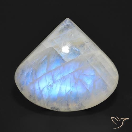 22.10ct 天然 蓝白色 彩虹月长石, 梨形, 半透明