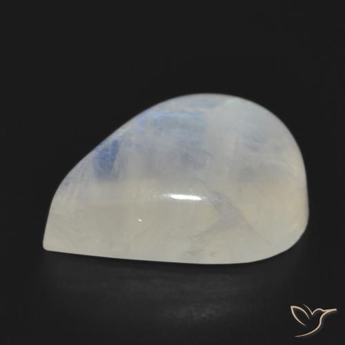 15.29克拉天然彩虹月长石，梨形，半透明