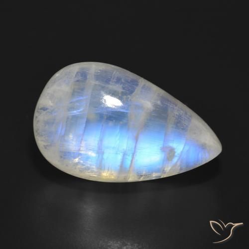 17.91ct 天然 蓝白色 彩虹月长石, 梨形, 半透明
