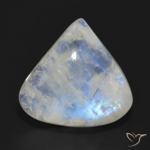 12.67ct 天然 蓝白色 彩虹月长石, 梨形, 半透明