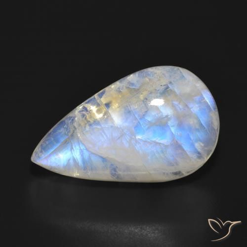 17.93ct 天然 蓝白色 彩虹月长石, 梨形, 半透明