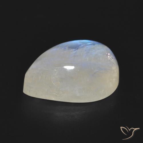 10.73克拉天然彩虹月长石，梨形，半透明