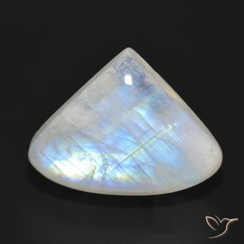 30.77ct 天然 蓝白色 彩虹月长石, 梨形, 半透明