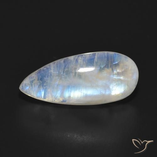 7.88ct 天然 蓝白色 彩虹月长石, 梨形, 半透明