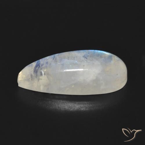 7.88克拉天然彩虹月长石，梨形，半透明