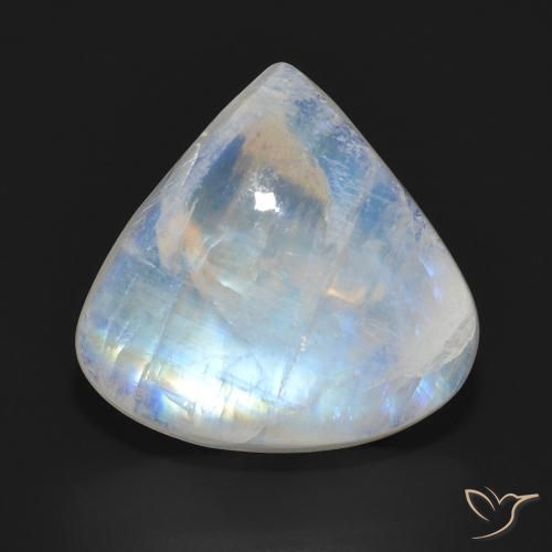 11.23ct 天然 蓝白色 彩虹月长石, 梨形, 半透明