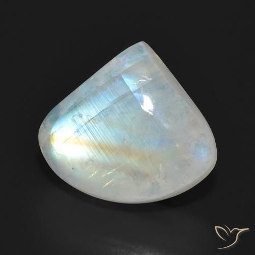 10.90ct 天然 蓝白色 彩虹月长石, 梨形, 半透明