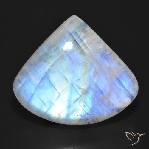 33.55ct 天然 蓝白色 彩虹月长石, 梨形, 半透明