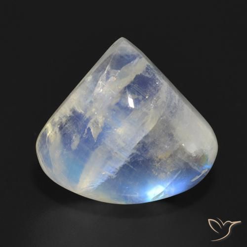 13.73ct 天然 蓝白色 彩虹月长石, 梨形, 半透明