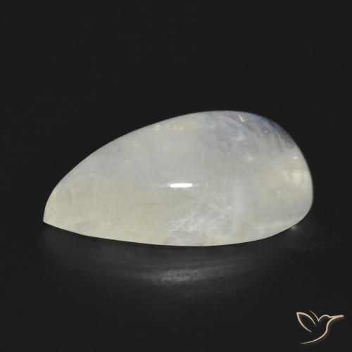 10.47克拉天然彩虹月长石，梨形，半透明