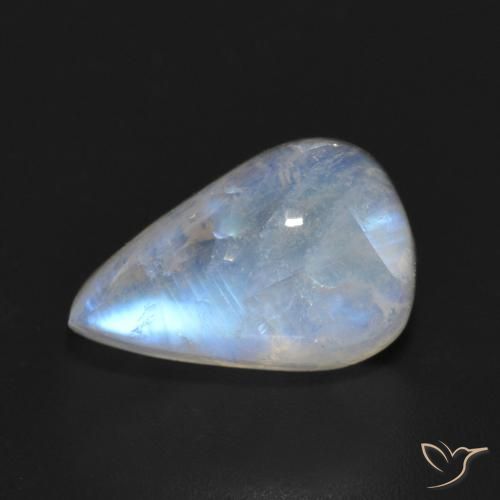 6.55ct 天然 蓝白色 彩虹月长石, 梨形, 半透明