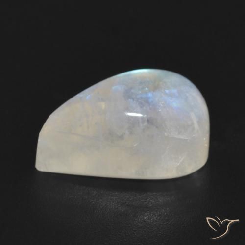 6.55克拉天然彩虹月长石，梨形，半透明